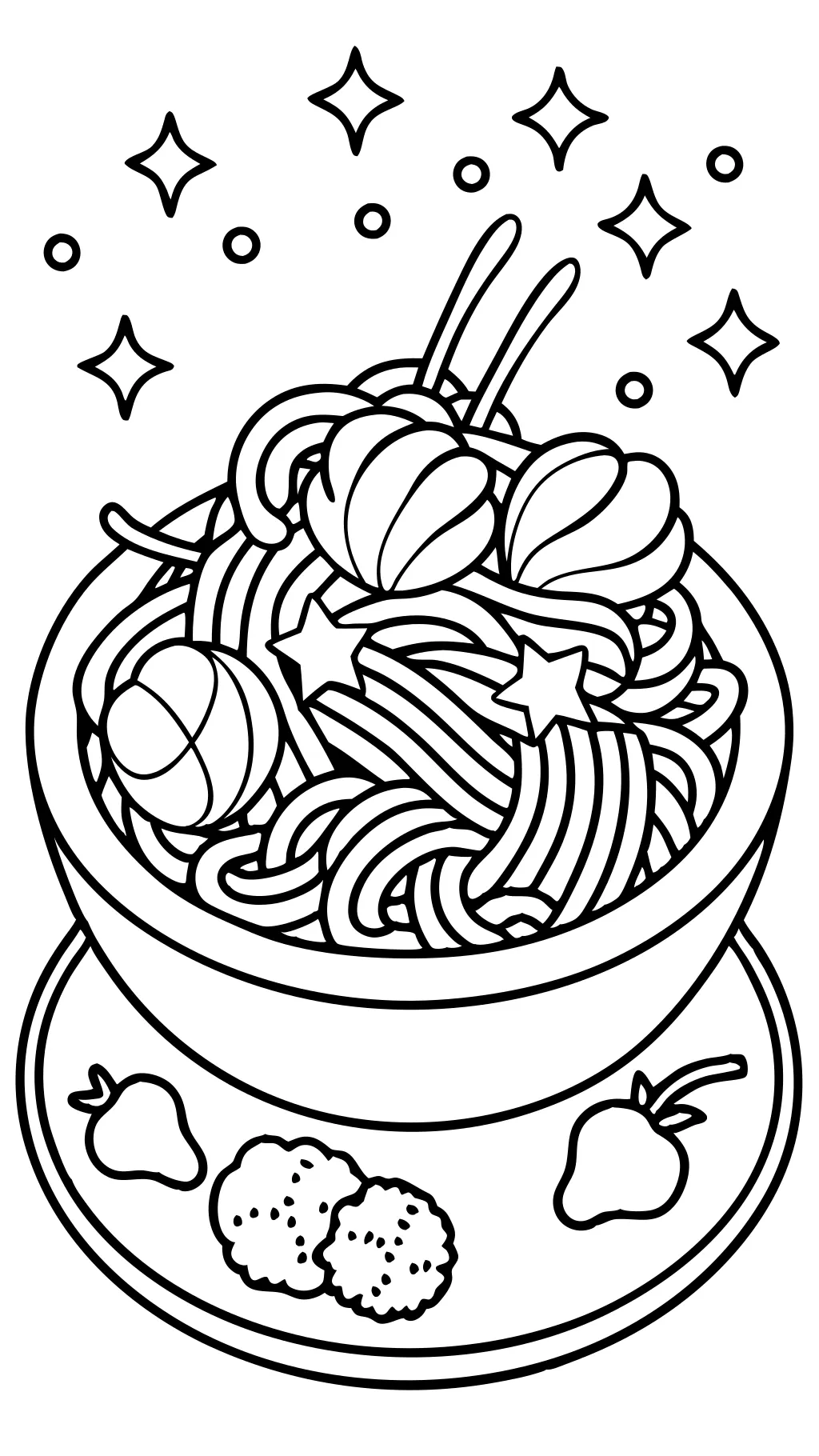 coloring page of spaghetti